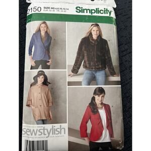 Simplicity 2150 Pattern Size H5 6 8 10 12 14 Misses Jackets cut
